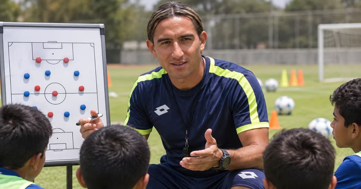 Marwin Pita como profesor en una escuela de fútbol