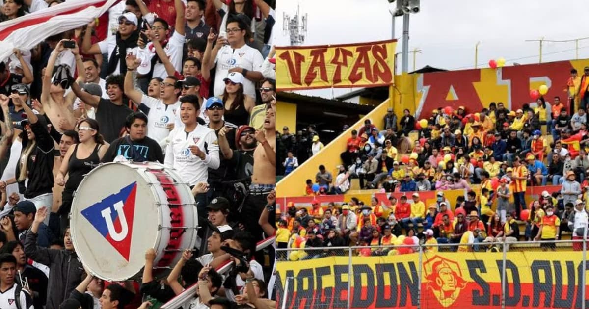 La hinchada de Liga de Quito y Aucas
