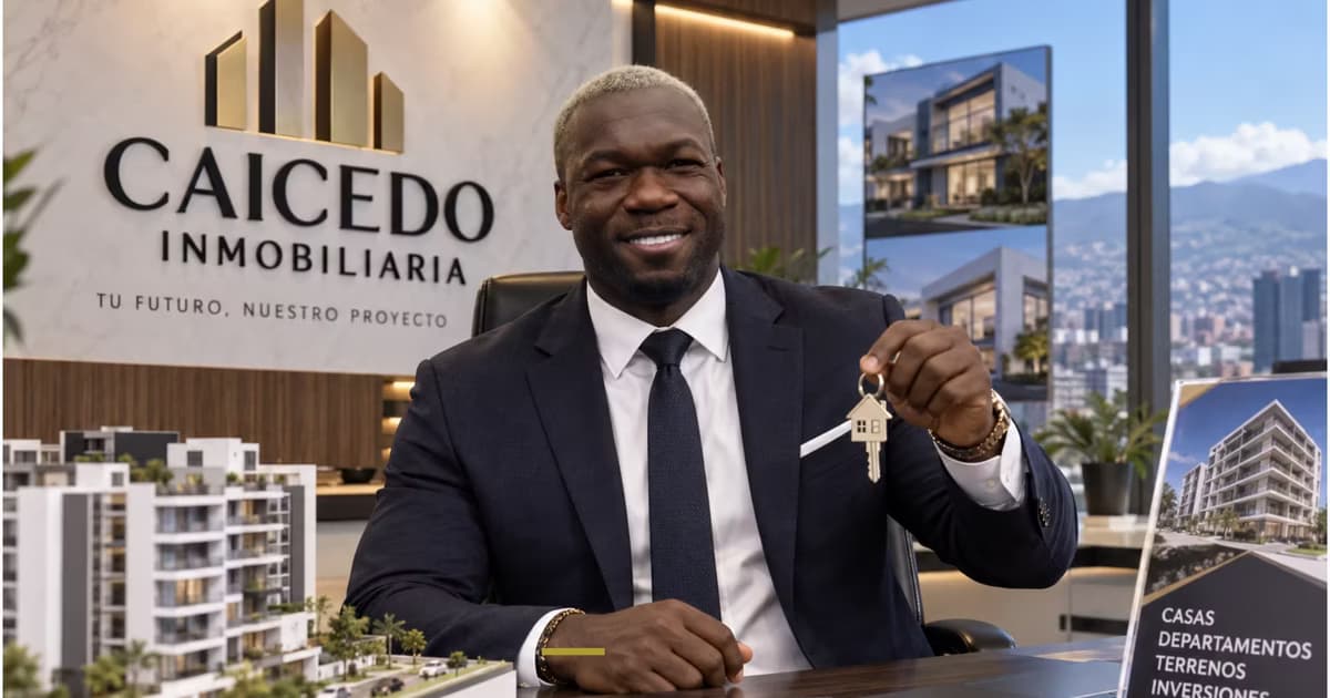 Felipe Caicedo como dueño de una empresa inmobiliaria