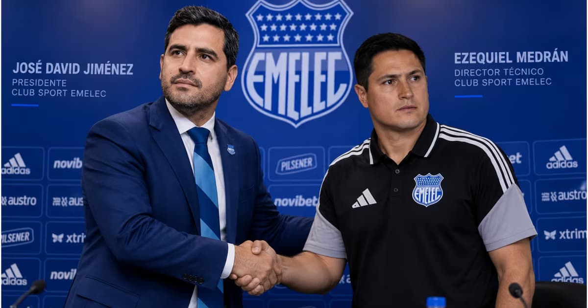 José David Jiménez y Ezequiel Medrán en Emelec