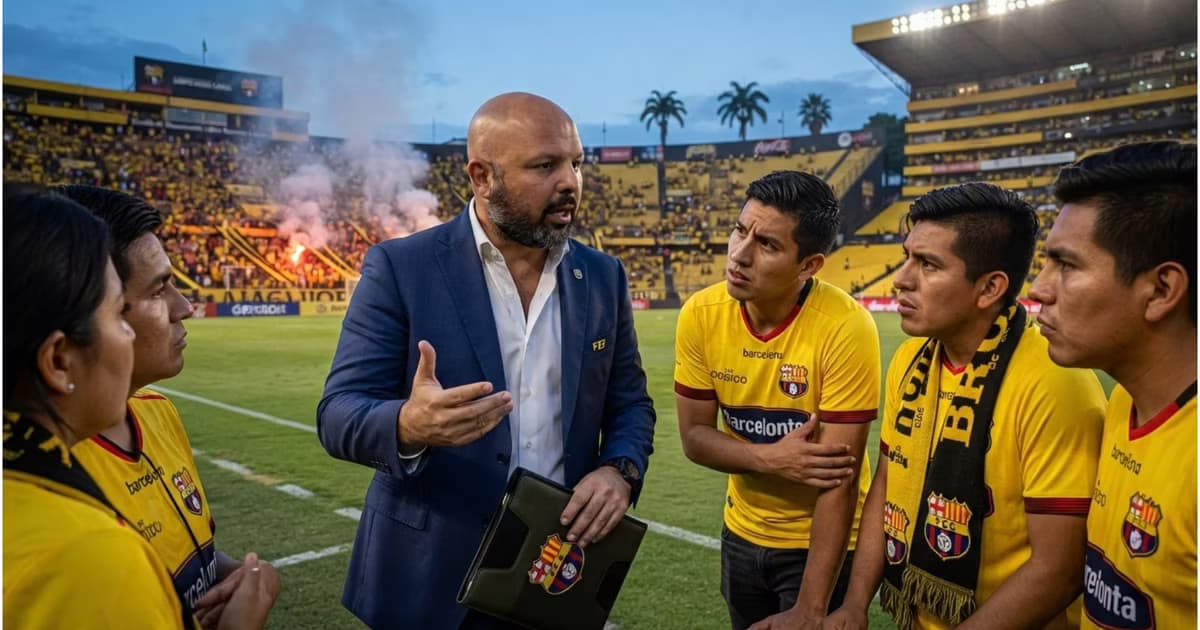 Miguel Angel loor e hinchas de BSC