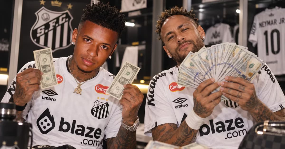 Keny Arroyo y Neymar en el Santos