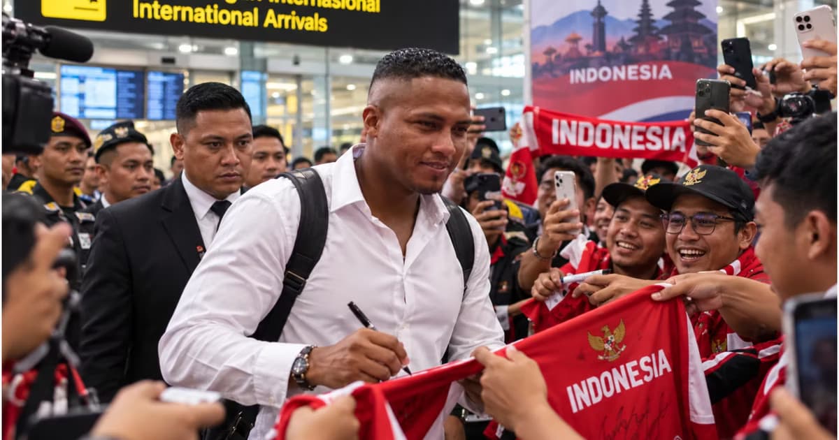 Antonio Valencia llegando a Indonesia