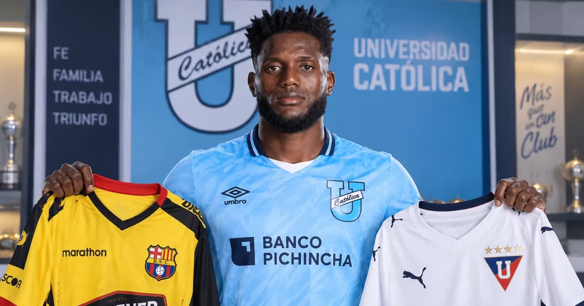 José Fajardo con la camiseta de Barcelona SC y LDU