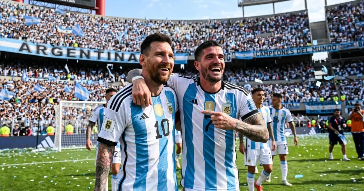 Lionel Messi y De Paul en Argentina