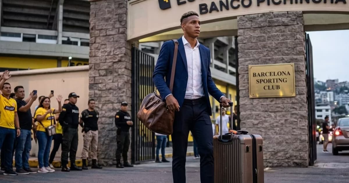 Jandry Gómez saliendo de Barcelona SC