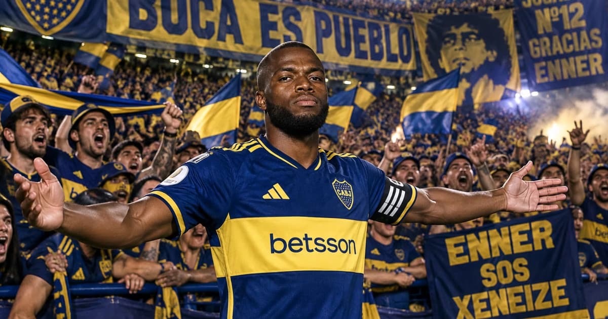 Enner Valencia y la hinchada de Boca Juniors