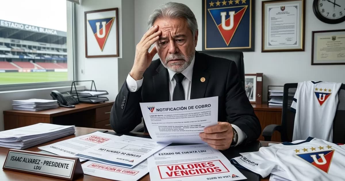 Isaac Álvarez con cartas de cobro