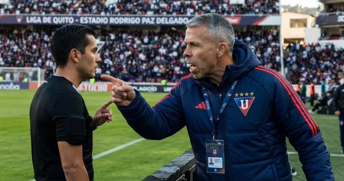 Gustavo Álvarez reclamando al arbitro