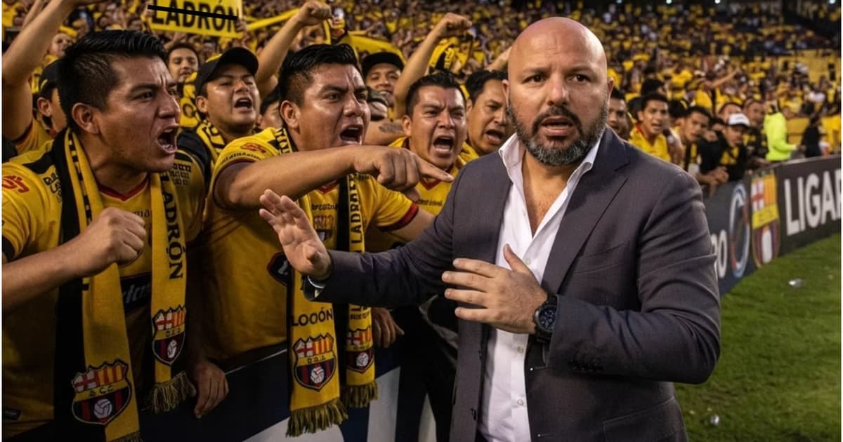Miguel Angel Loor y los hinchas de Barcelona SC