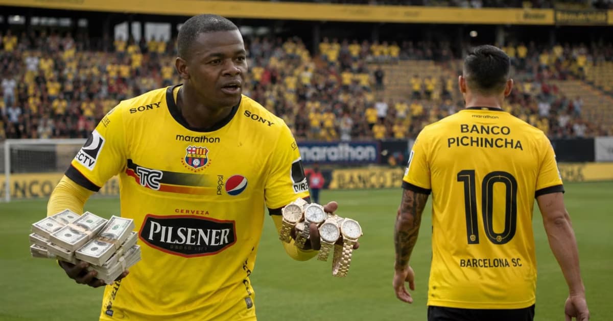 Narciso Mina con dinero y relojes en la manos