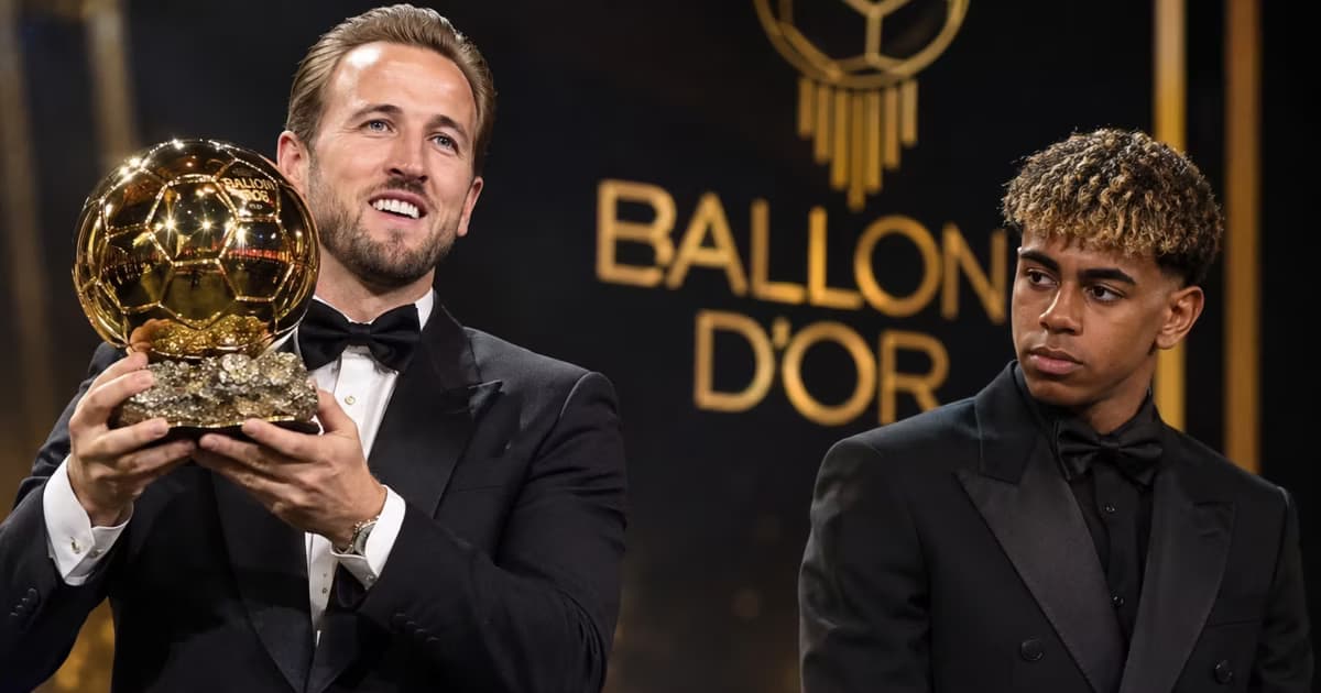 Lamine Yamal serio ante el Balón de Oro de Harry Kane