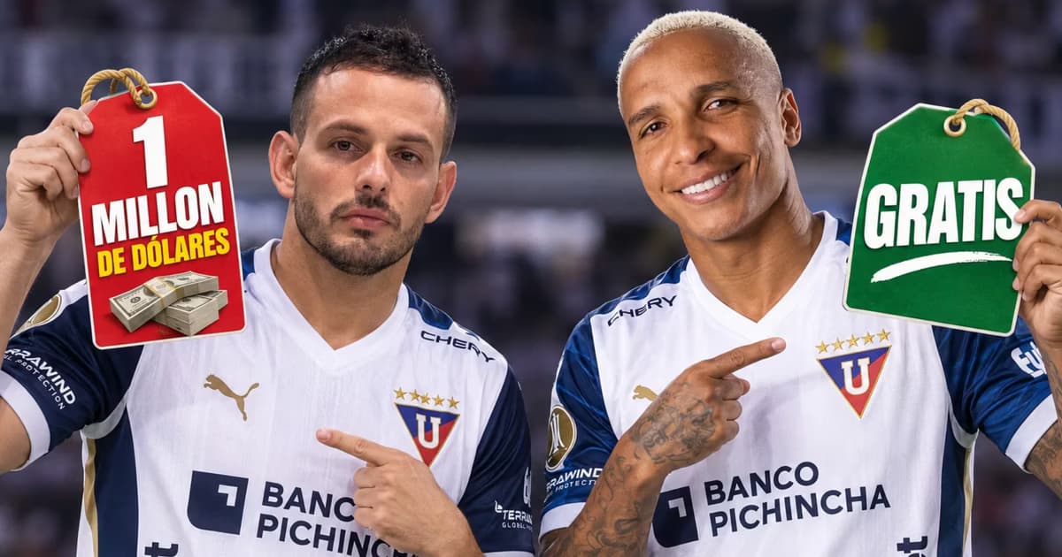 Octavio Rivero y Deyverson en LDU
