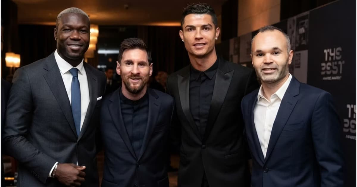 Felipe Caicedo, Lionel Messi, Cristiano Ronaldo y Andrés Iniesta