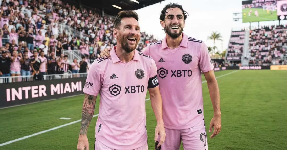 Lionel Messi y Leonardo Campana