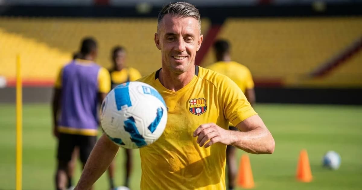 Damián Díaz entrenando con Barcelona SC