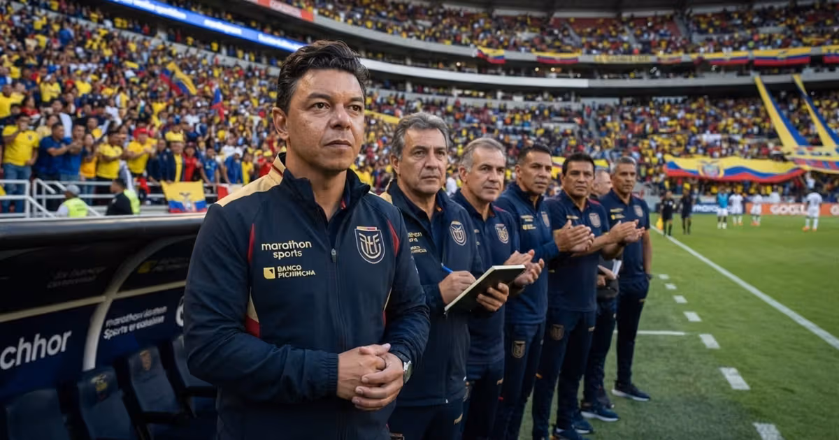 Marcelo Gallardo y su cuerpo técnico