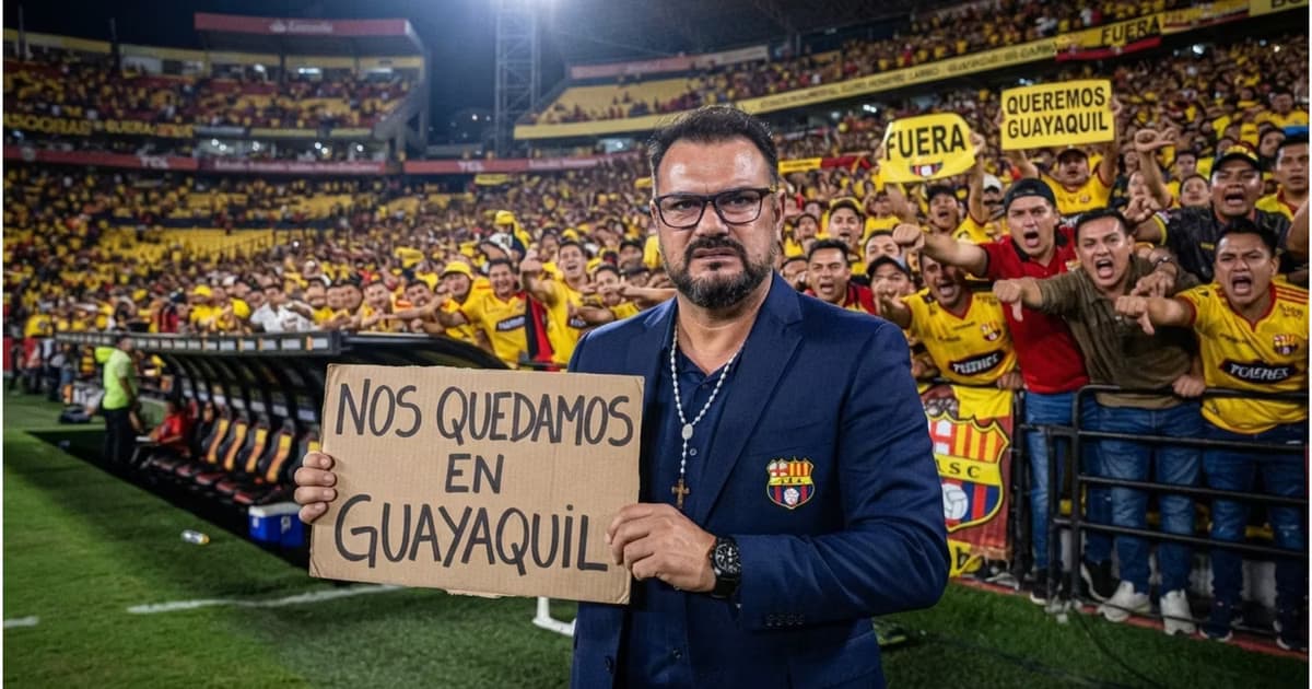 Pablo Trobbiani y los hinchas de Barcelona SC