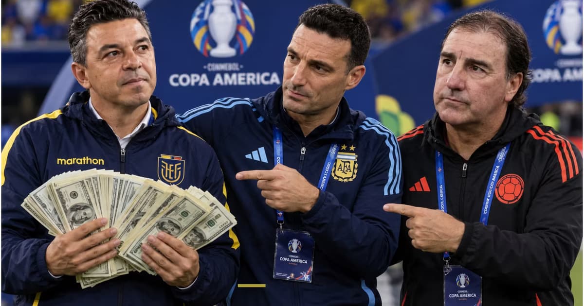 Marcelo Gallardo junto a Scaloni y Lorenzo