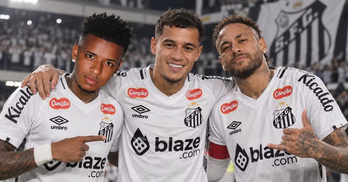 Keny Arroyo, Coutinho y Neymar en Santos