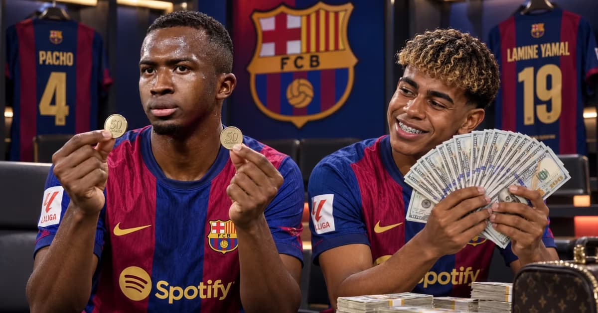 Willian Pacho y Lamine Yamal en el FC Barcelona