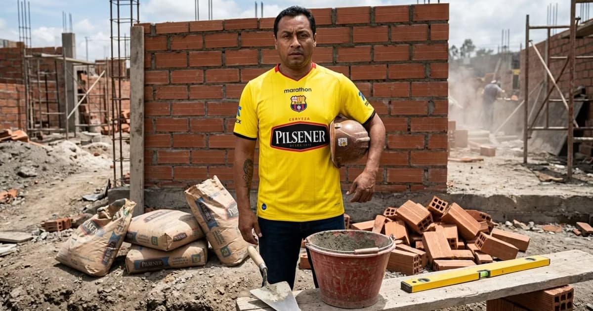 Hernán Sapito Encina en medio de una obra