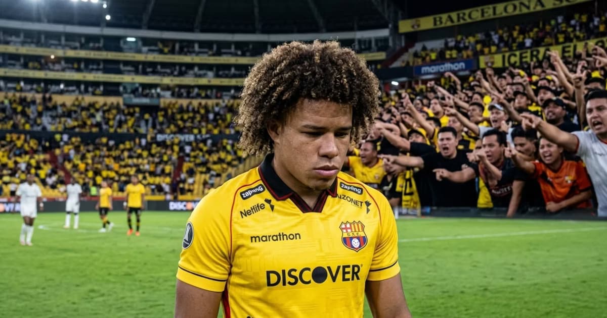 Erick Mendoza y los hinchas de Barcelona SC