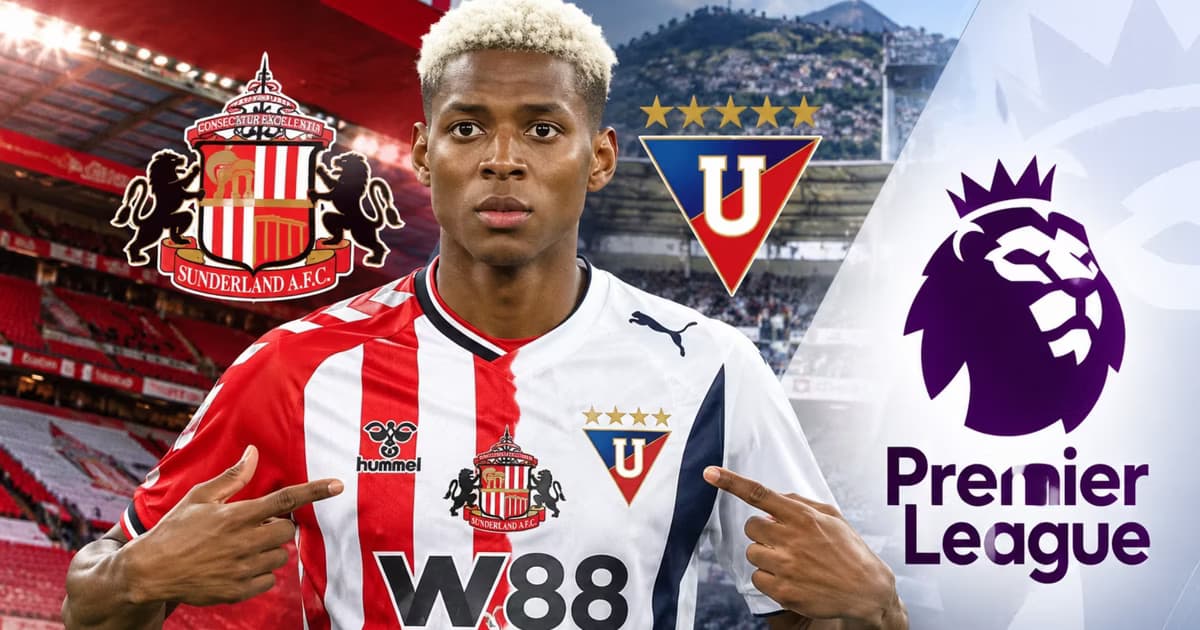 Nilson Angulo con la camiseta del Sunderland y Liga de Quito