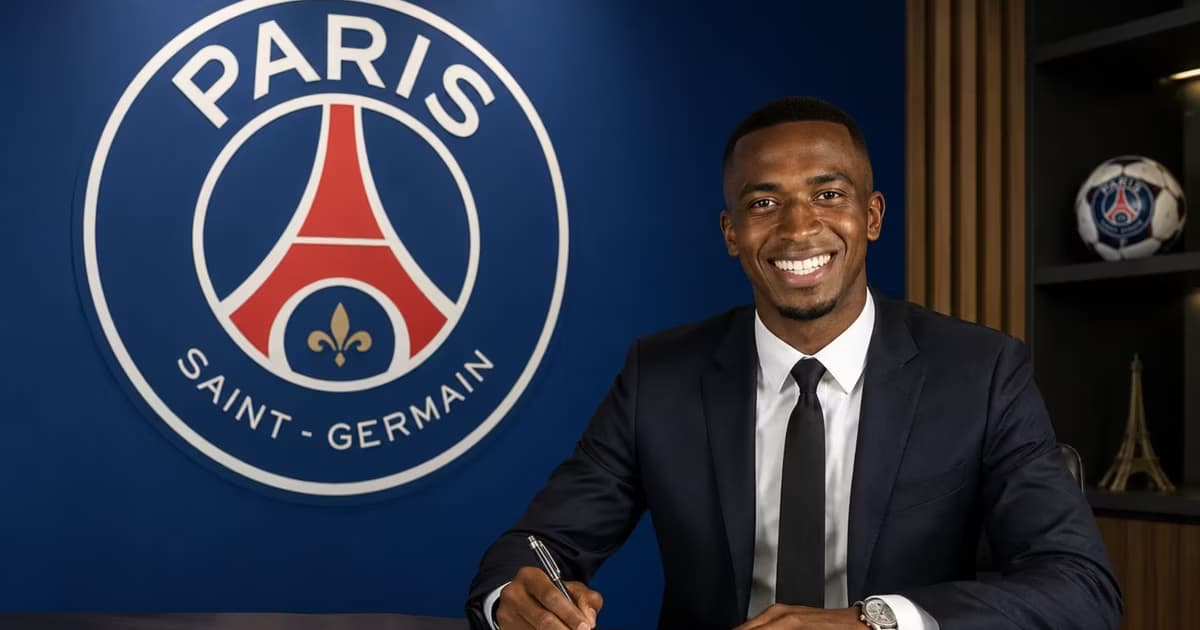 Willian Pacho en la oficina del PSG