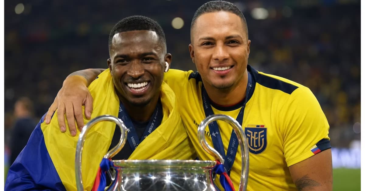 Willian Pacho y Antonio Valencia con la Champions