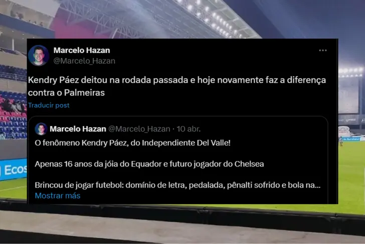 Reacción Marcelo Hazan al gol de Kendry Páez