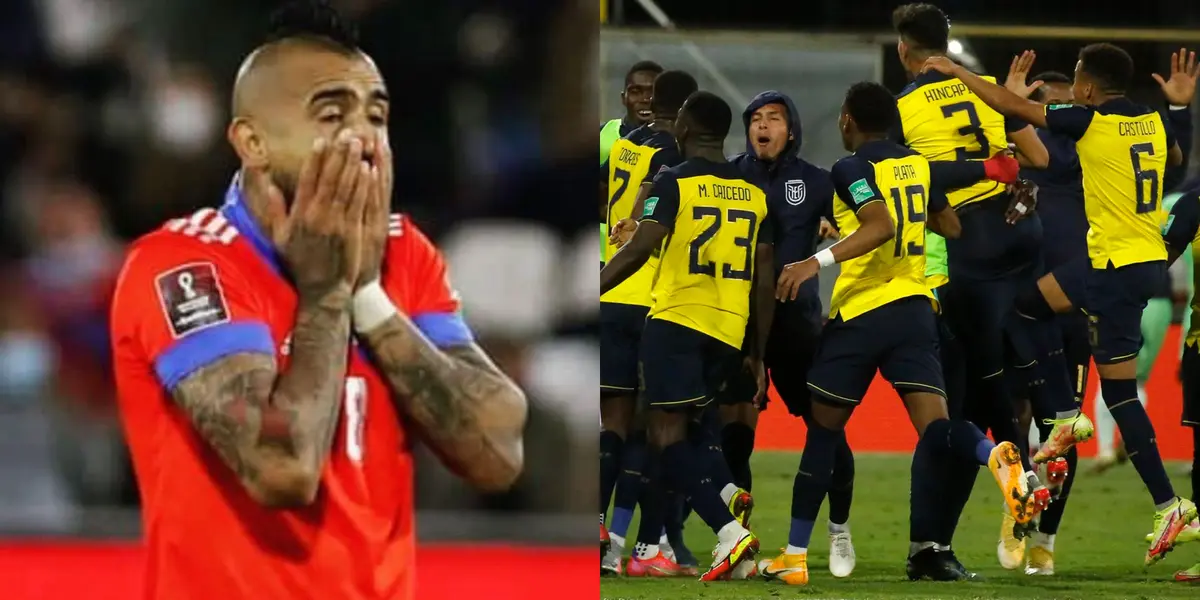 A la Selección Ecuatoriana le inundó la alegría tras ganar a Chile. En los camerinos bailaron y era lo que quería hacer Arturo Vidal que terminó siendo expulsado
