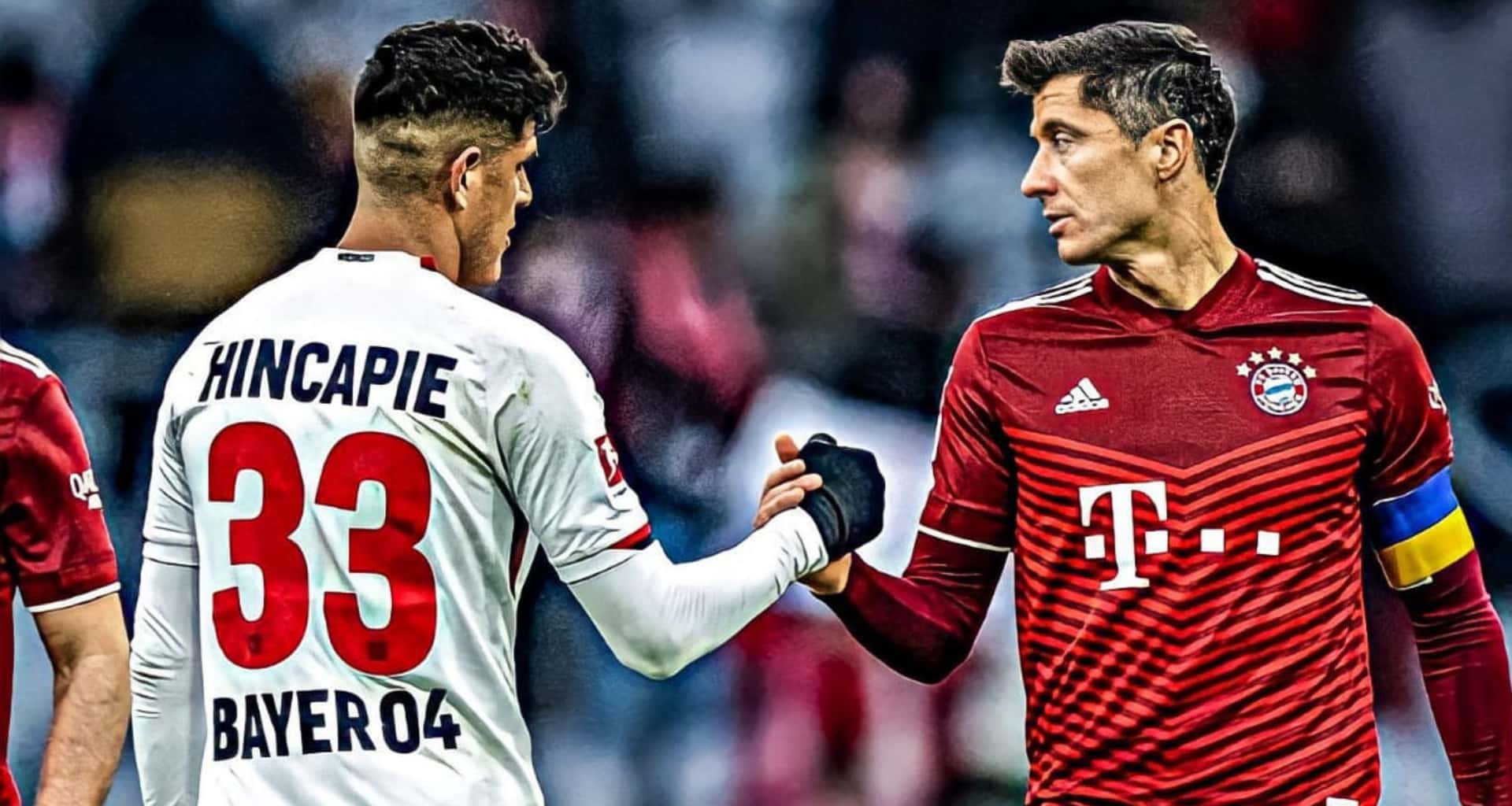 Al finalizar el partido Piero Hincapié se acercó a Robert Lewandowski a pedirle la camiseta