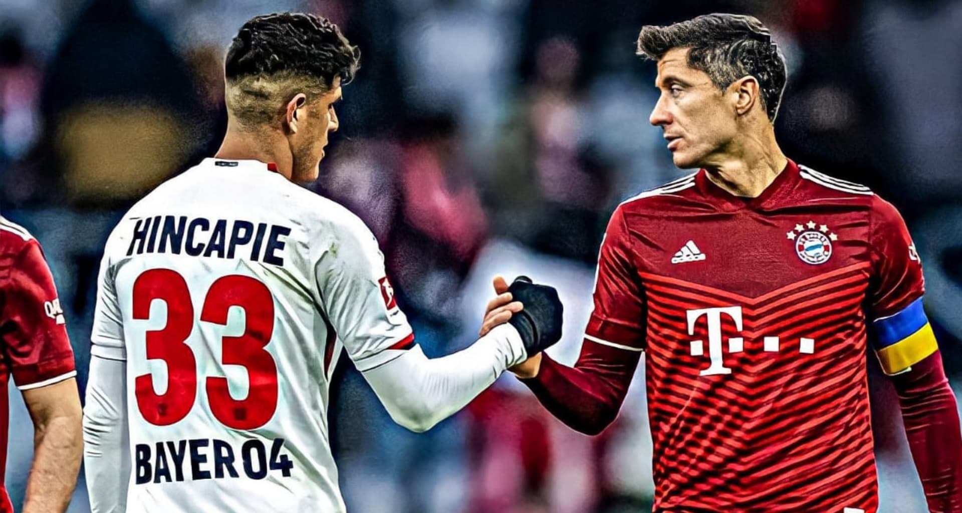 Al finalizar el partido Piero Hincapié se acercó a Robert Lewandowski a pedirle la camiseta