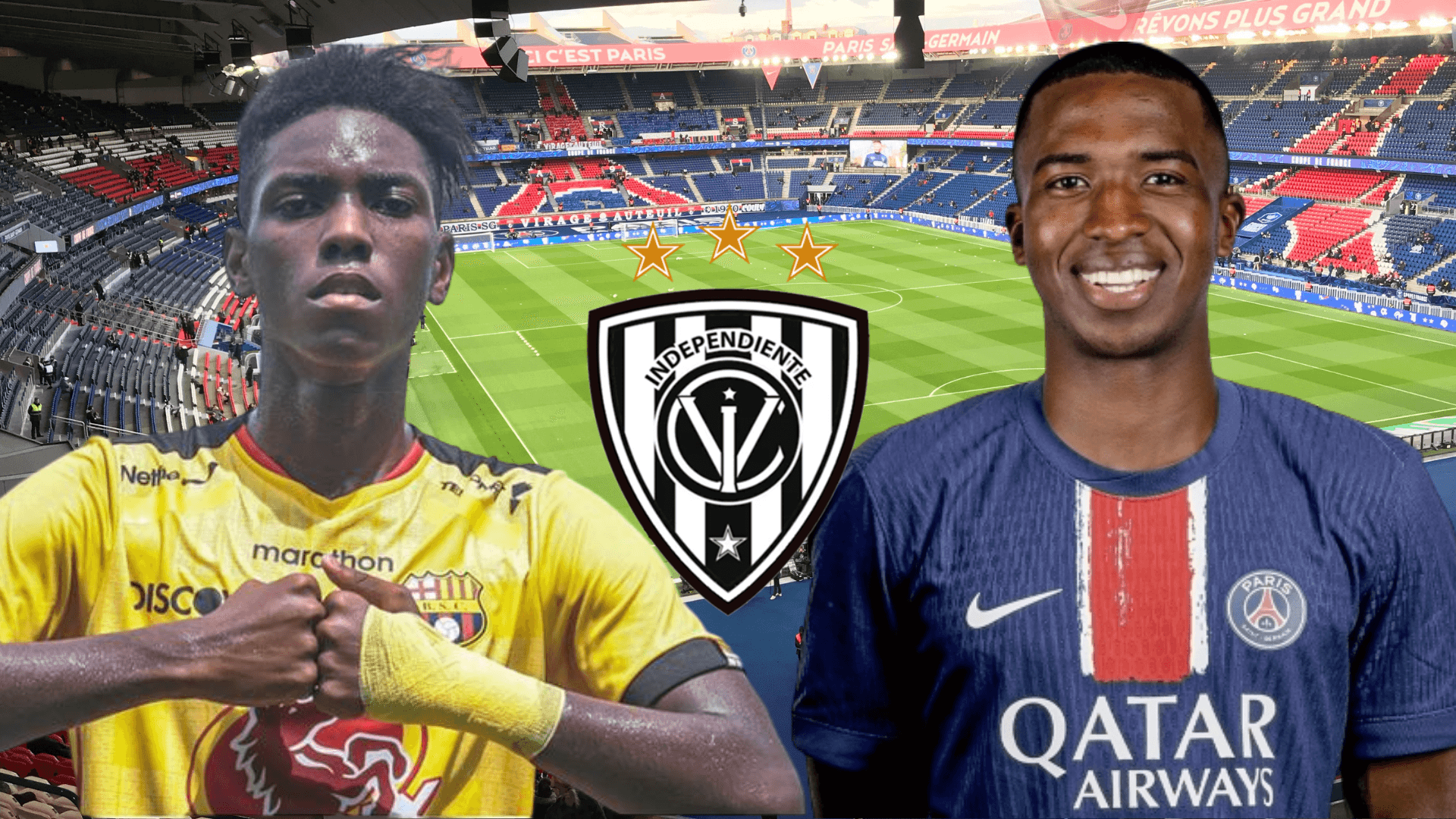 Allen Obando y Willian Pacho (Foto tomada de: Wikipedia/Barcelona SC/X)