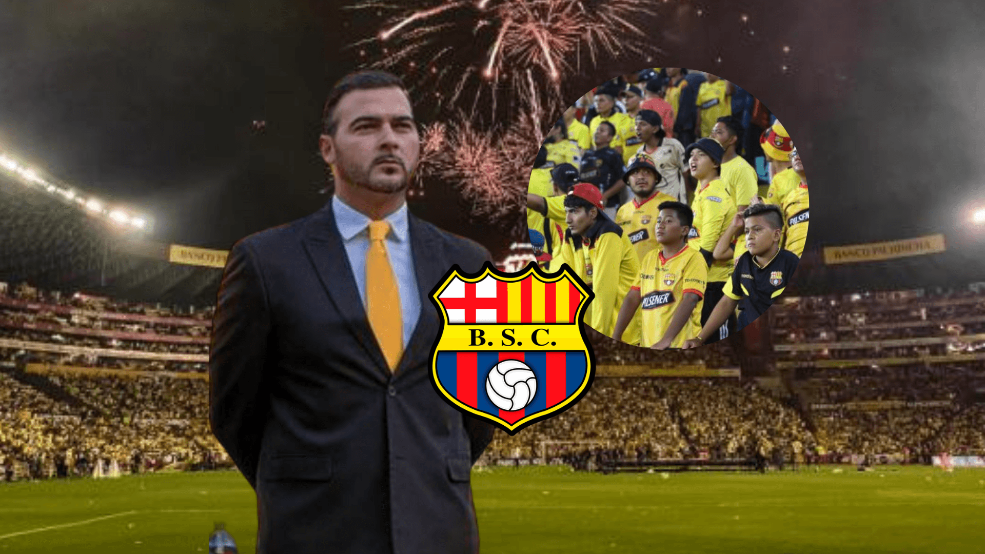 Antonio Álvarez y aficionados de Barcelona SC