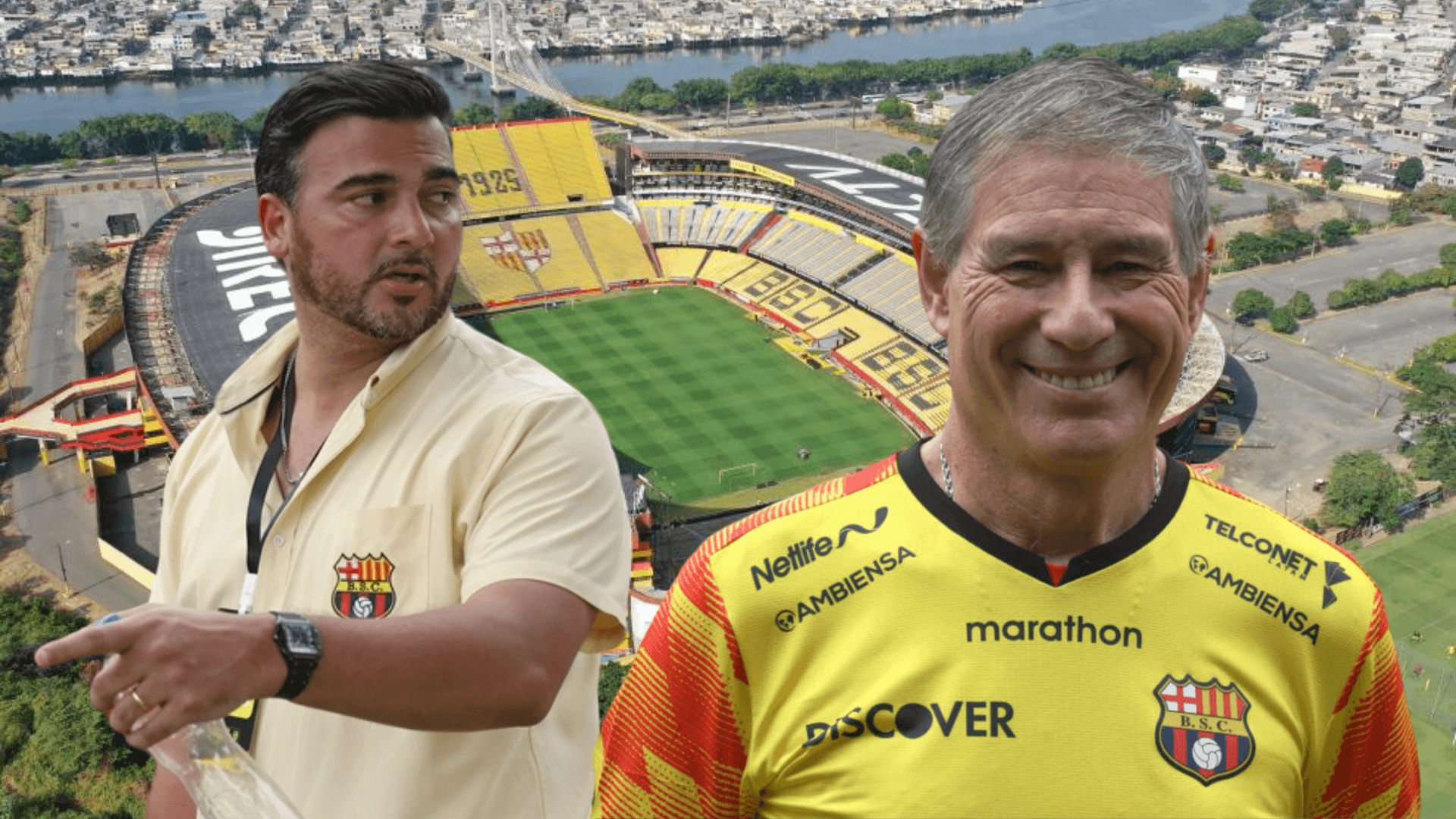 Antonio Álvarez y Ariel Holan (Foto tomada de: Barcelona SC/API)