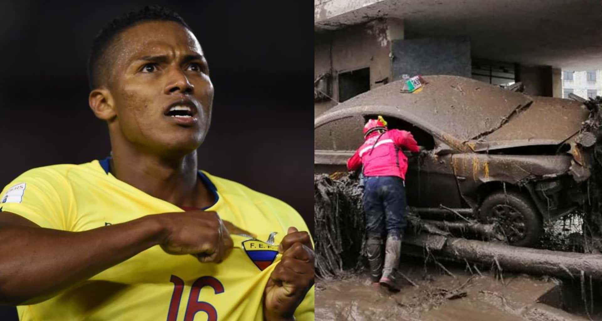 Antonio Valencia demostró su solidaridad con los afectados por el aluvión en La Gasca