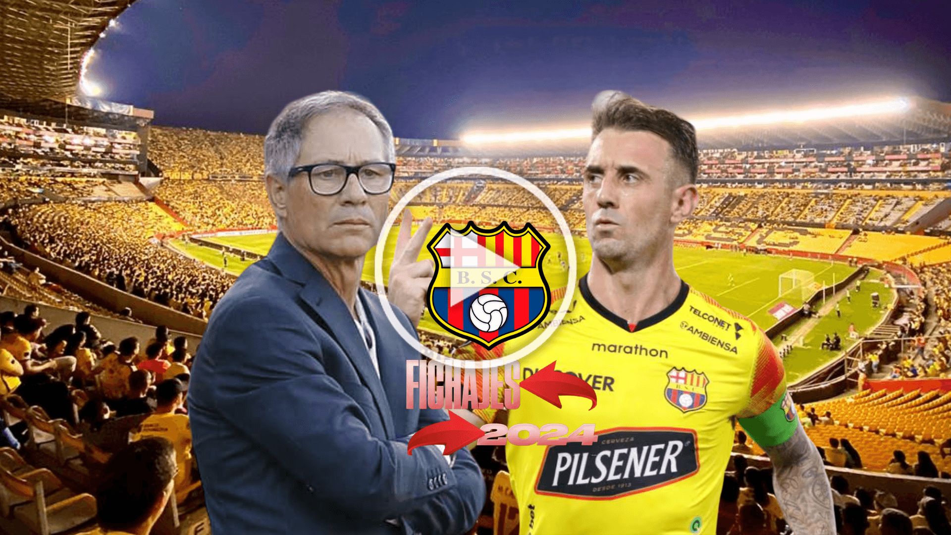 Ariel Holan analizando, Damián Díaz sorprendido. Foto tomada de: Barcelona SC