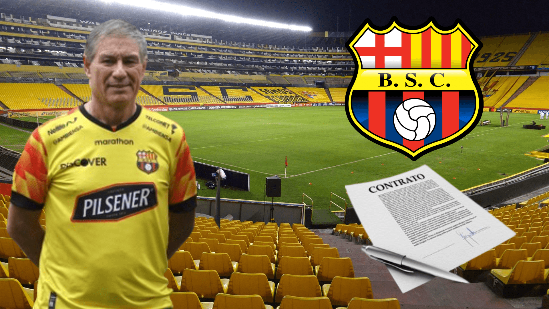 Ariel Holan en el Estadio Monumental (Foto tomada de: Barcelona SC/T4 Franquicias/Wikipedia)