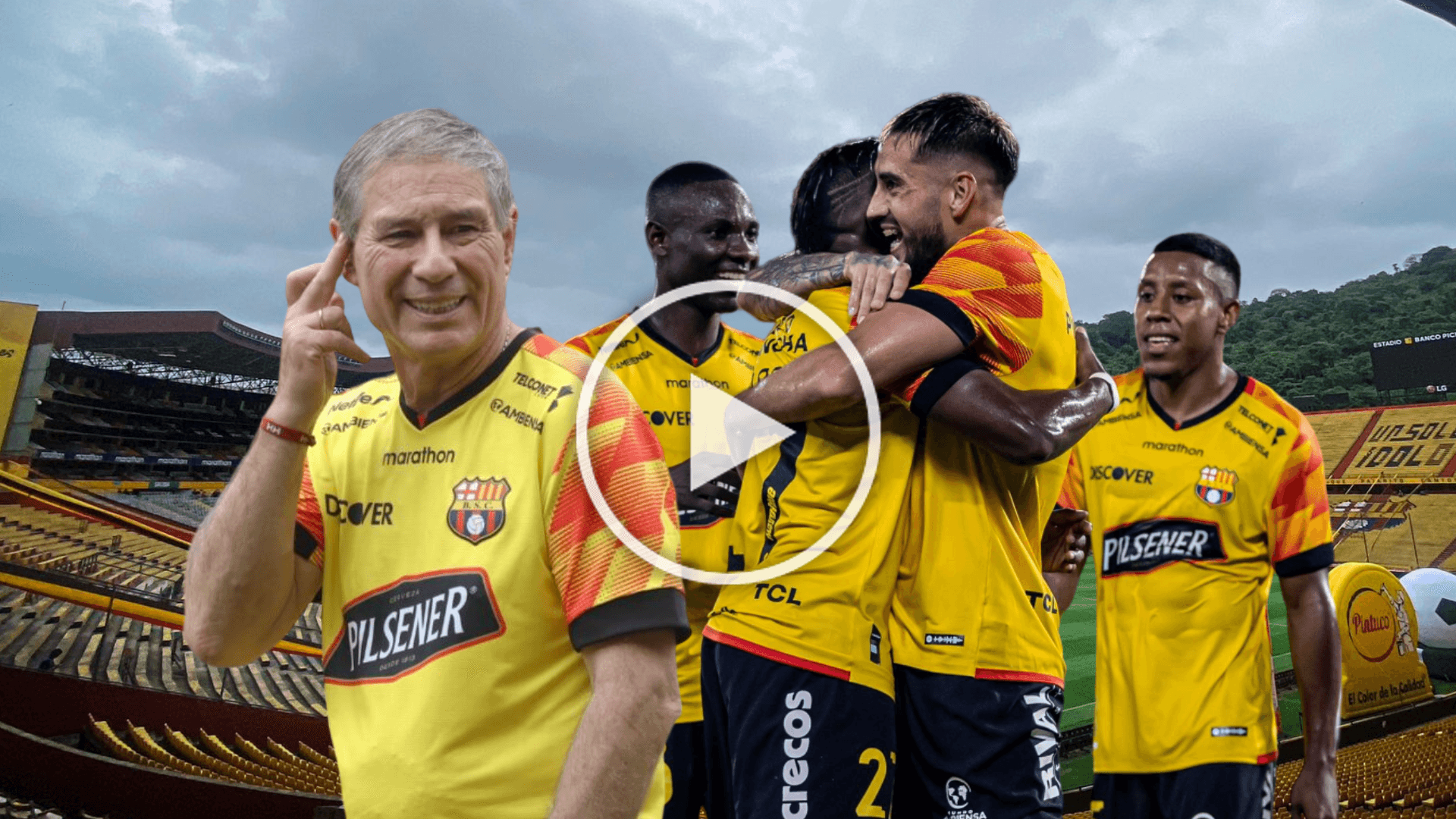 Ariel Holan, festejo de gol jugadores de Barcelona SC. Foto tomada de: Barcelona SC