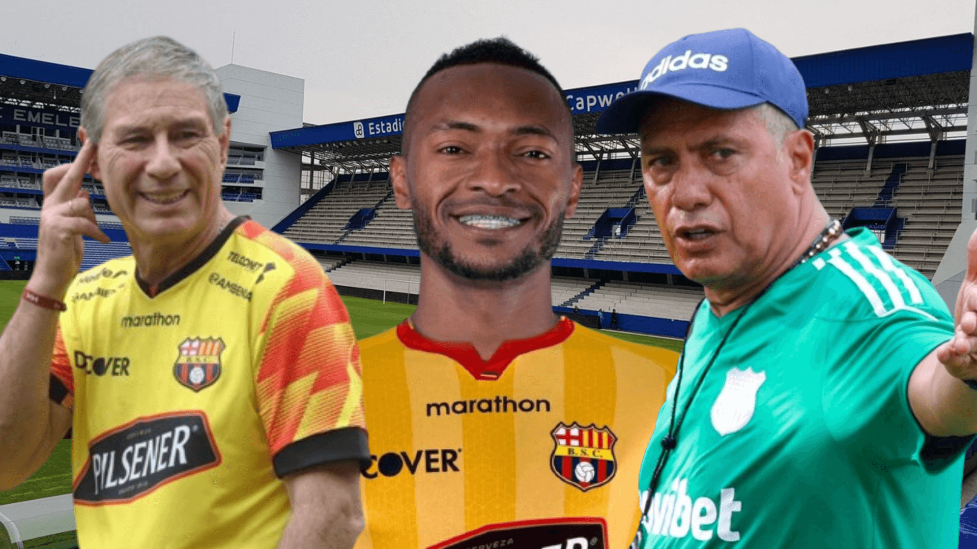 Ariel Holan, Pedro Pablo Perlaza y Hernán Torres (Foto tomada de: El Universo/Ídolo Pasión/Barcelona SC/Emelec)