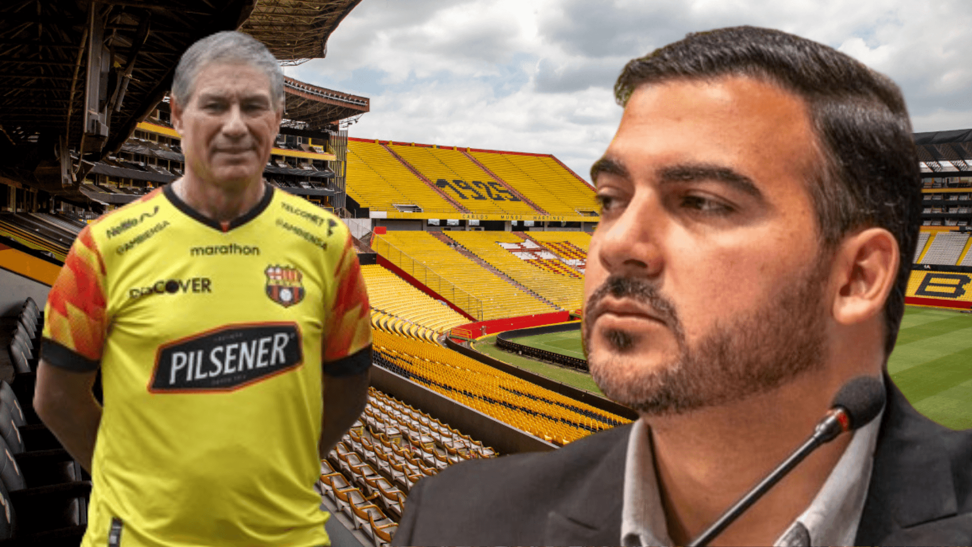 Ariel Holan y Antonio Álvarez en el Estadio Monumental (Foto tomada de: Primicias/Barcelona SC/Extra)