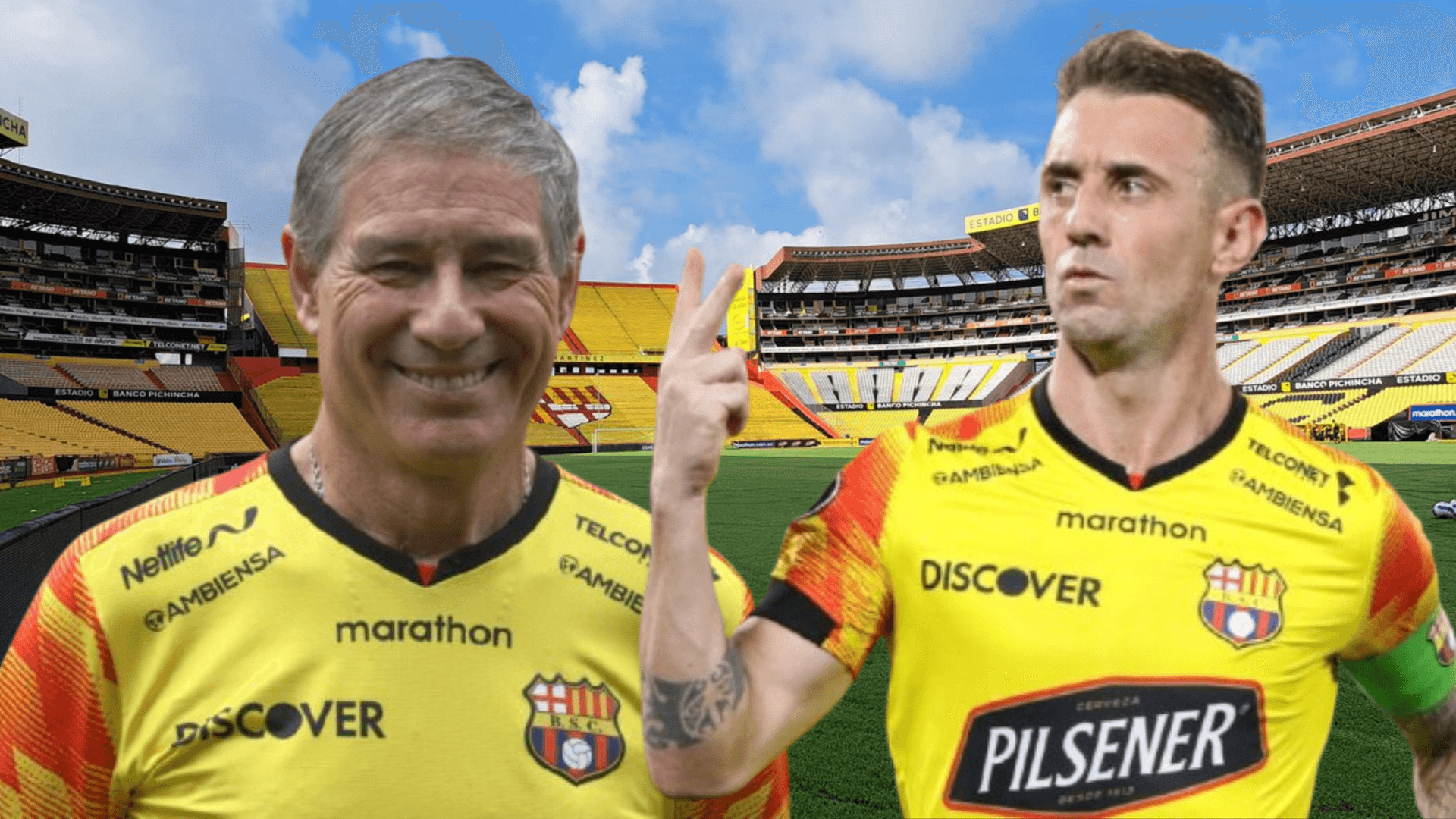 Ariel Holan y Damián Díaz (Foto tomada de: Barcelona SC/API)