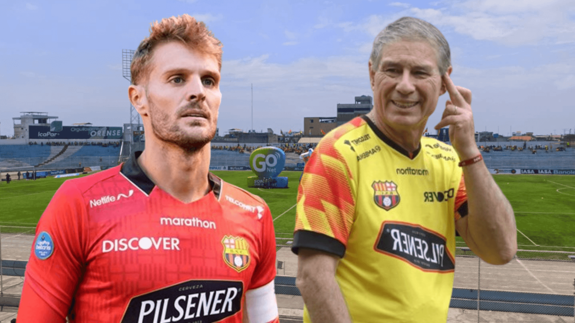 Ariel Holan y Javier Burrai (Foto tomada de: Nico Rivera/API/Barcelona SC)