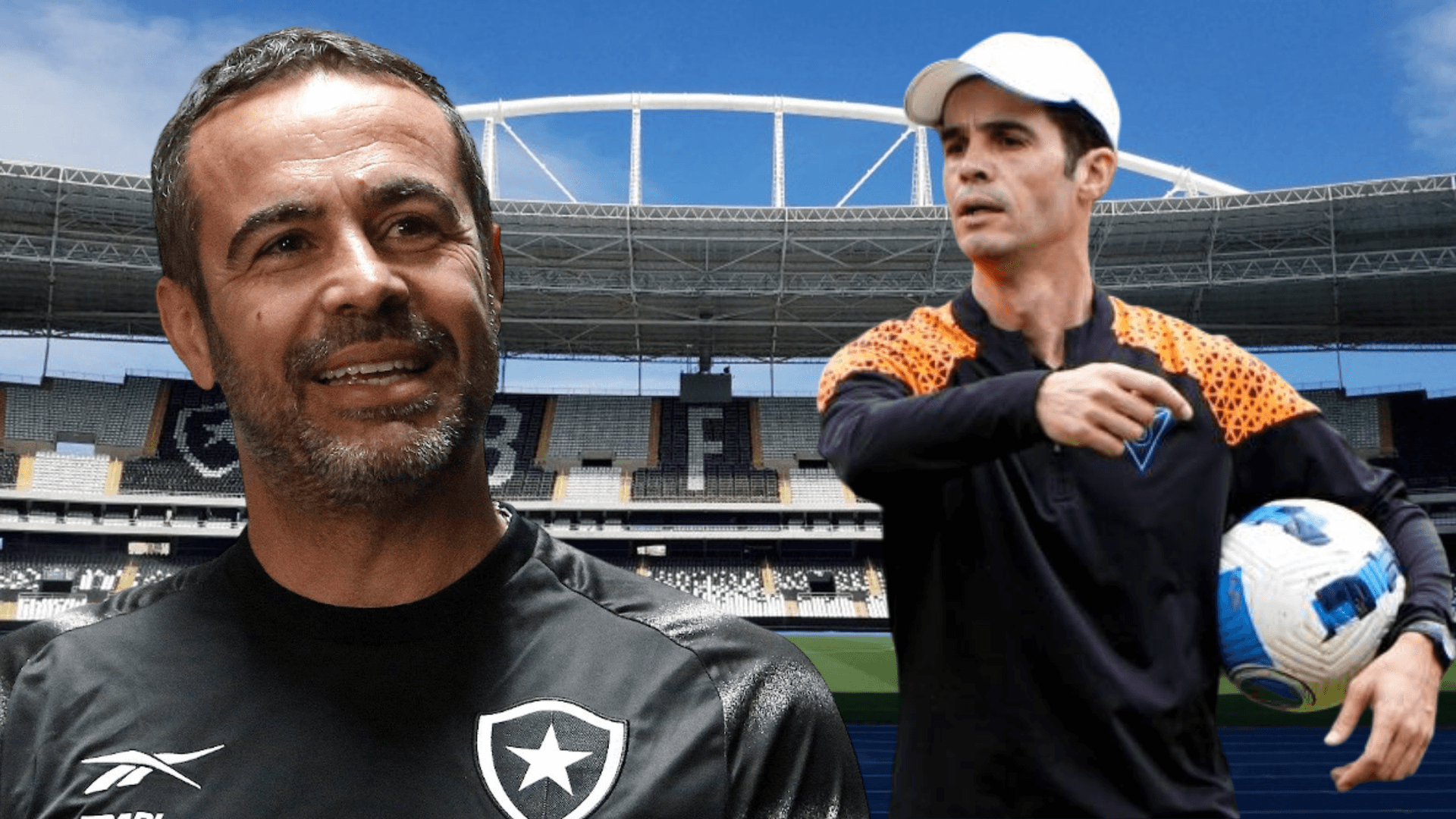 Artur Jorge y Josep Alcácer en el Estadio Olímpico Nilton Santos(Foto tomada de: Doble Amarilla/Botafogo/Liga de Quito)