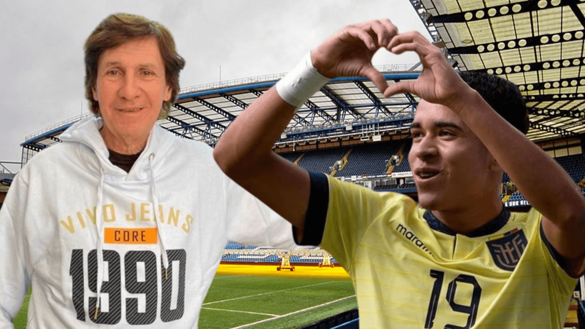 Bambino Pons y Kendry Páez en Stamford Bridge (Foto tomada de: Wikipedia/Kendry Páez/El Colombiano)