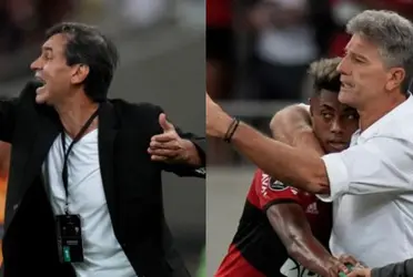 Barcelona SC cayó por dos a cero ante Flamengo y terminó con sus sueños de avanzar a la final. Tras el pitazo del referí se acercaron a conversar Fabián Bustos con Renato Gaúcho ¿Qué se dijeron?