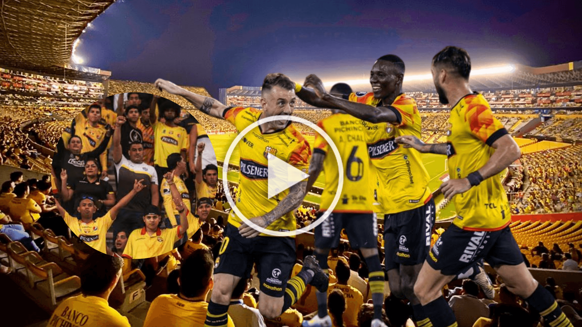 Barcelona SC festejando, hinchada de BSC. Foto tomada de: Barcelona SC