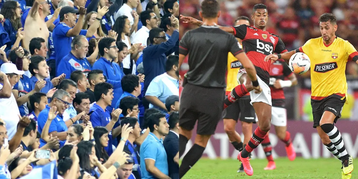 Barcelona SC se enfrentará a Flamengo en la semifinal de vuelta de la Copa Libertadores, y los hinchas de Emelec espera que no se de una clasificación de su rival de patio por lo que se han ido al lado brasileño desde su llegada